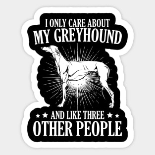 I Only Care About My Greyhound And Like Three Other People Sticker